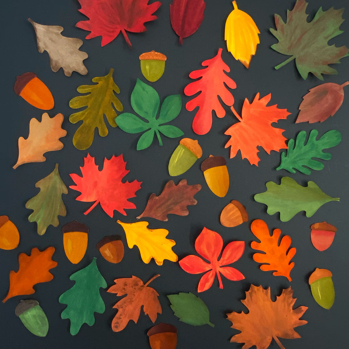 Acorn & Leaf Paper Craft Templates Mozaic Studio