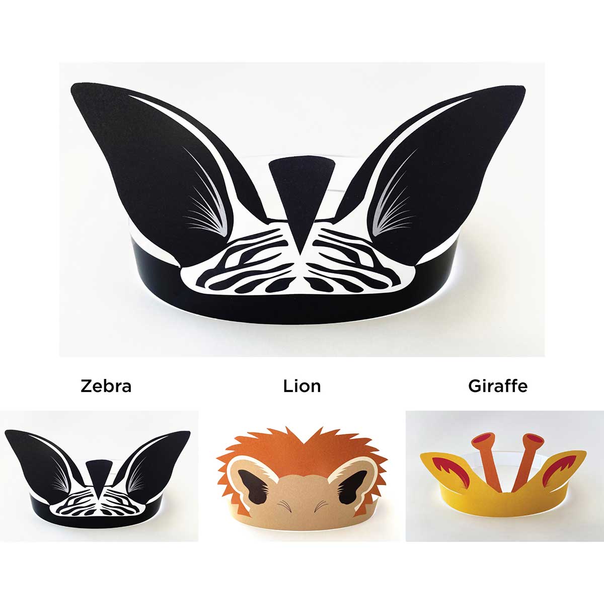 Kids Party Crowns - Safari Animals Mozaic Studio