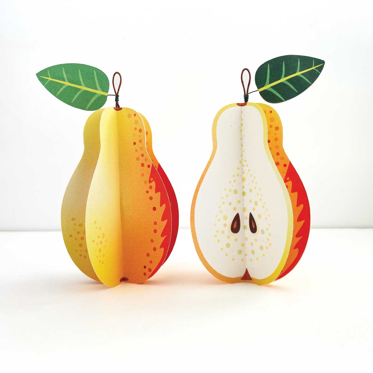 Handmade Paper Pears, Set of 2 Wholesale Mozaic Studio