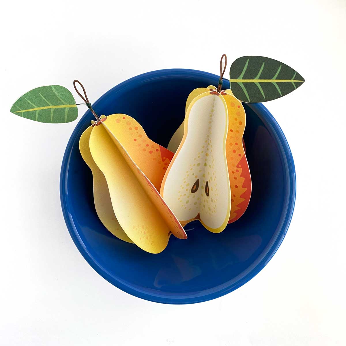 Handmade Paper Pears, Set of 2 Wholesale Mozaic Studio
