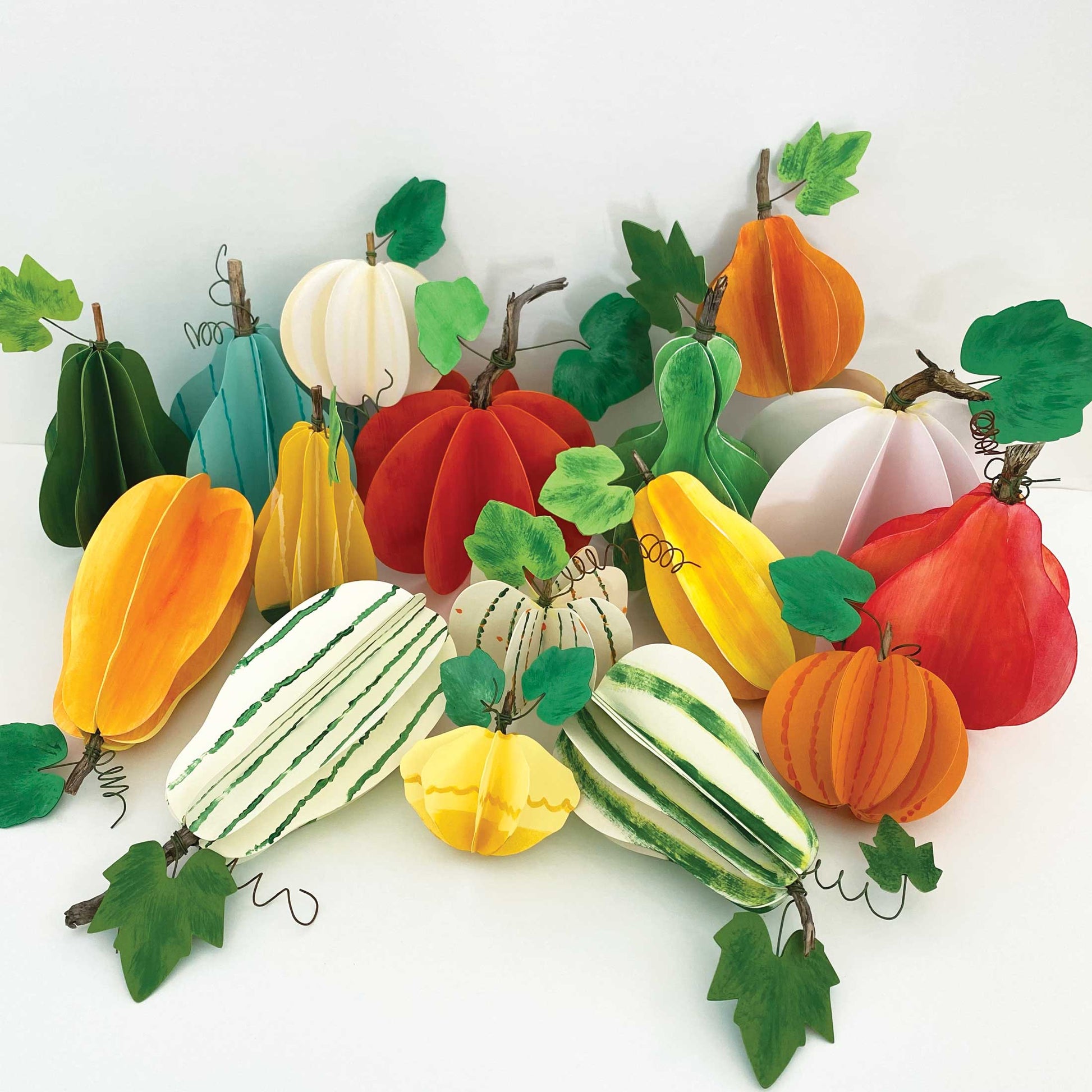 DIY 3D Pumpkin & Squash Paper Craft (Copy) Mozaic Studio