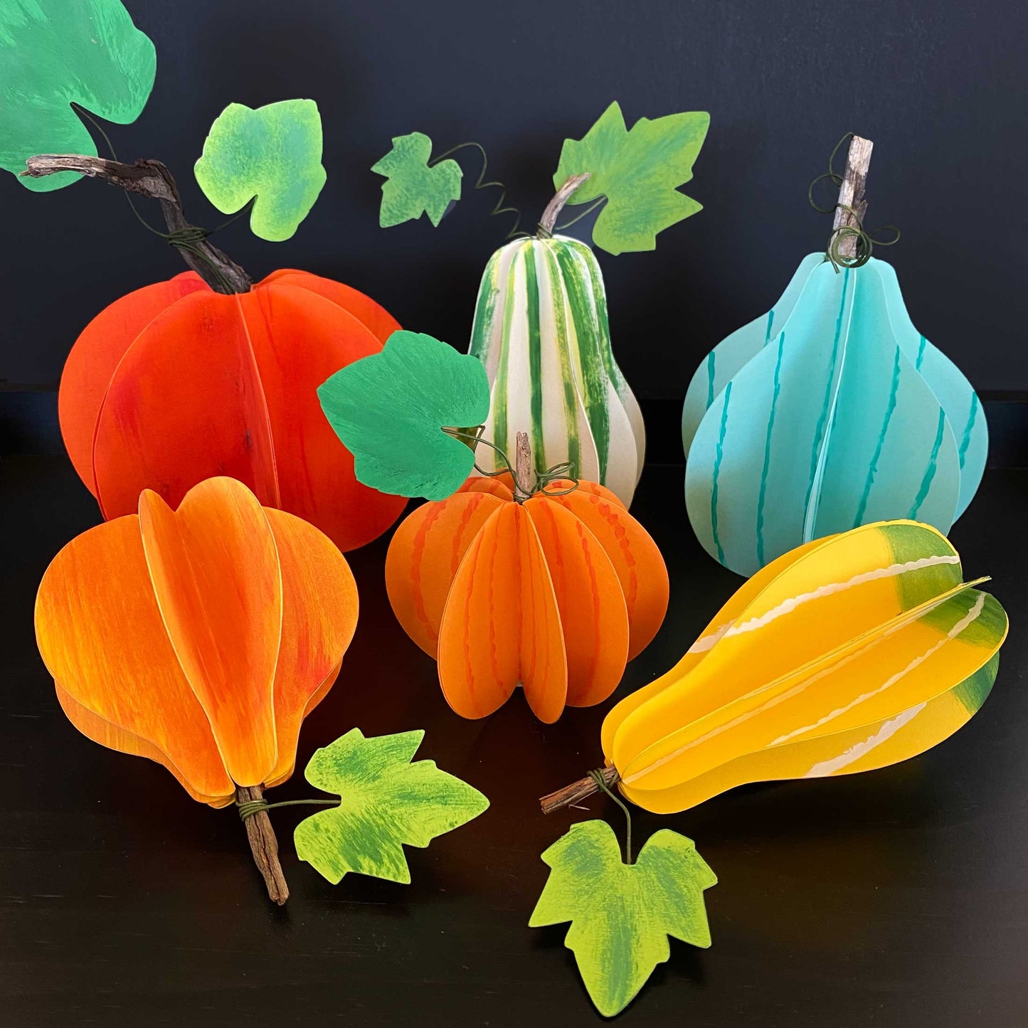 DIY 3D Pumpkin & Squash Paper Craft (Copy) Mozaic Studio