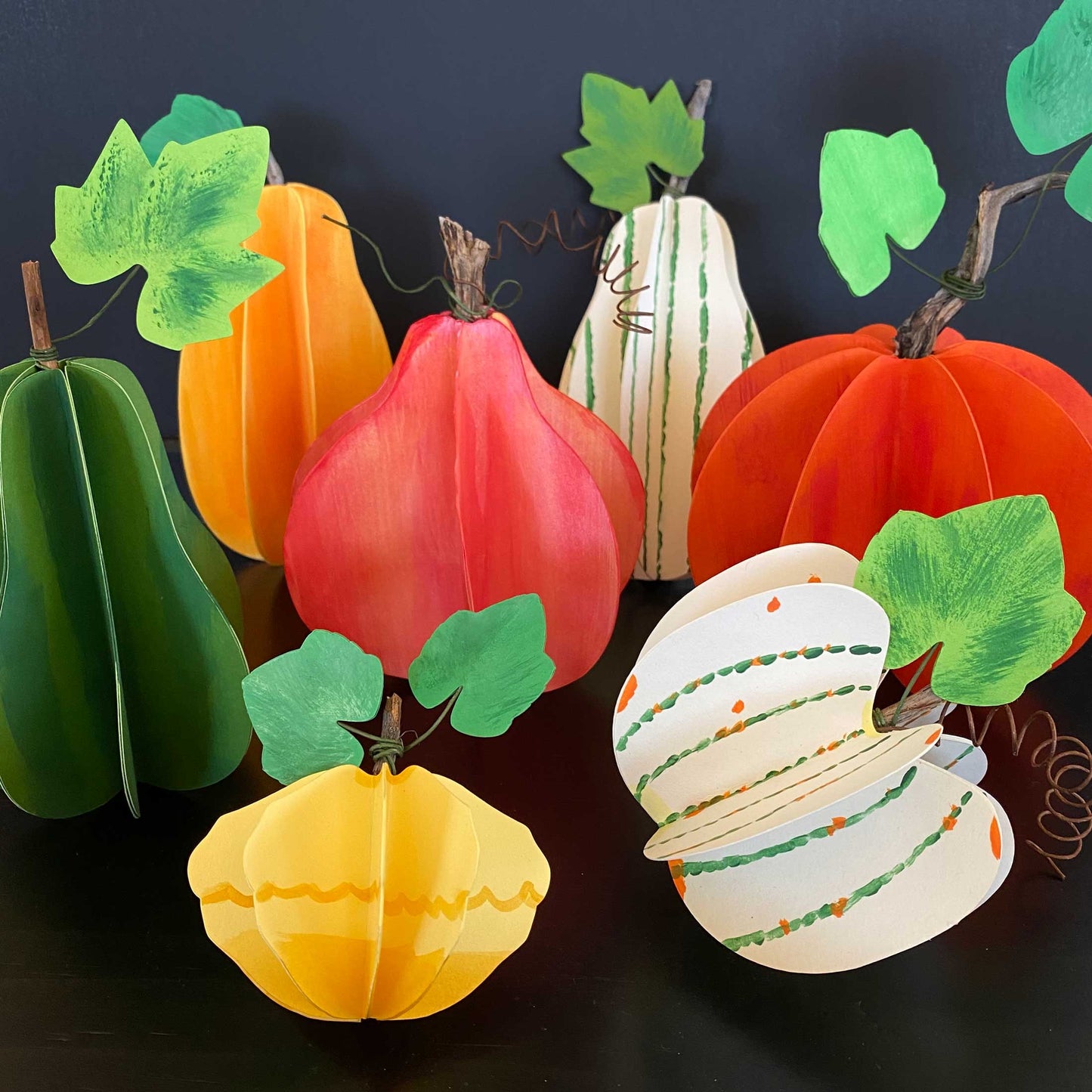DIY 3D Pumpkin & Squash Paper Craft (Copy) Mozaic Studio