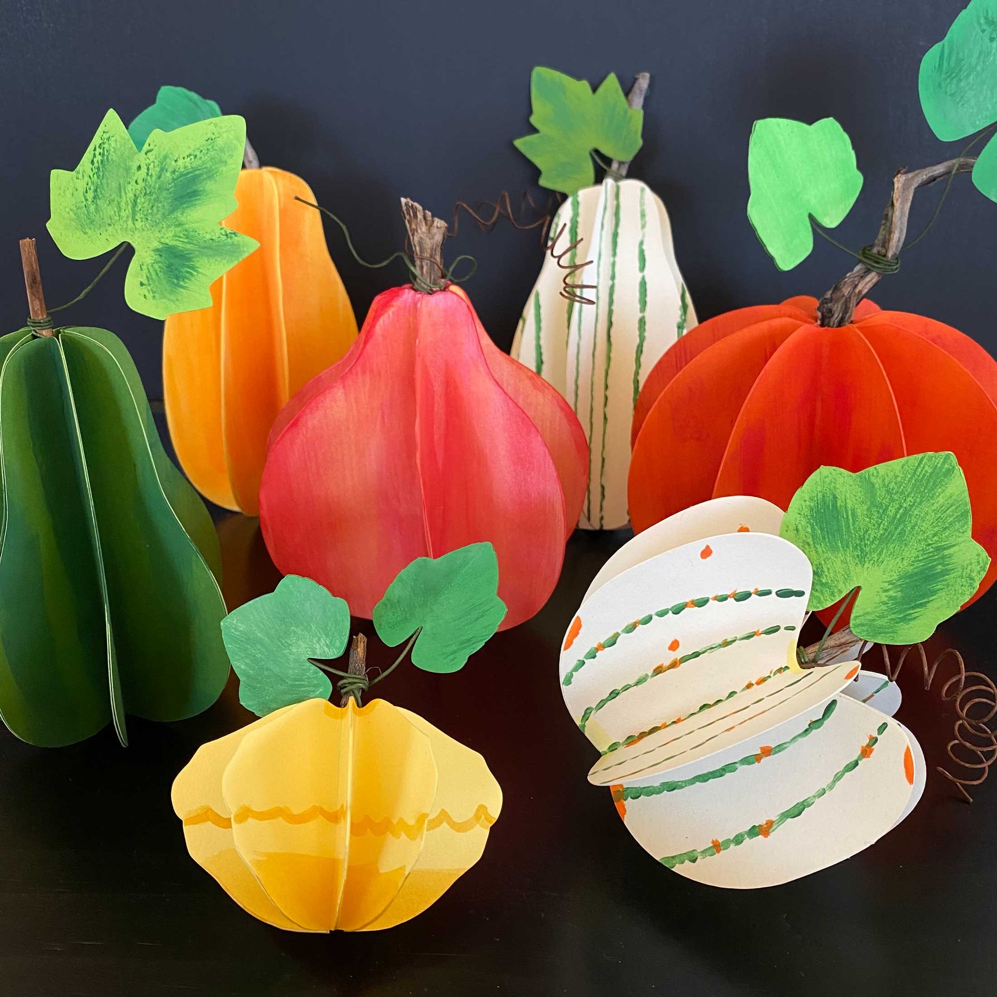 DIY 3D Pumpkin & Squash Paper Craft (Copy) Mozaic Studio