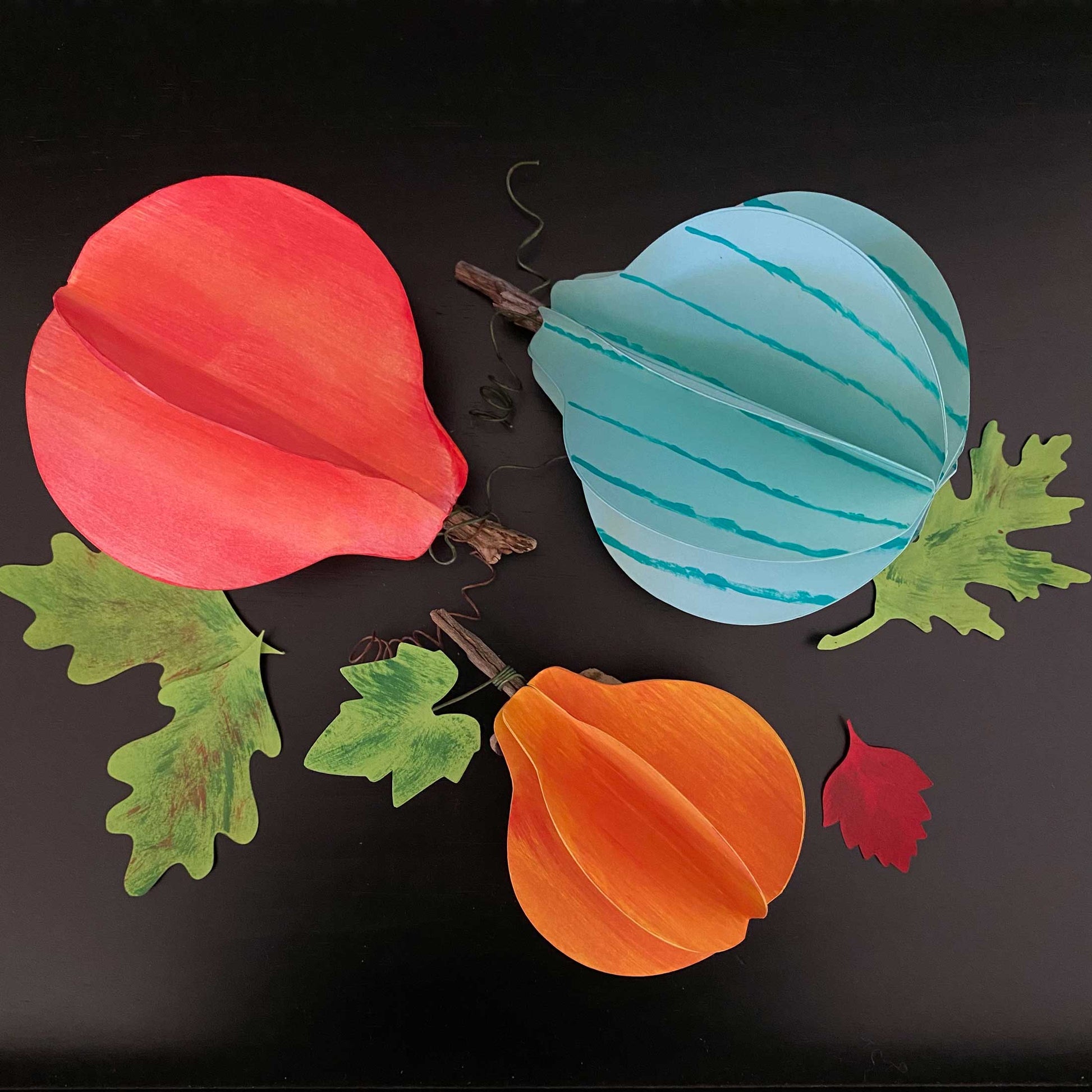 DIY 3D Pumpkin & Squash Paper Craft (Copy) Mozaic Studio